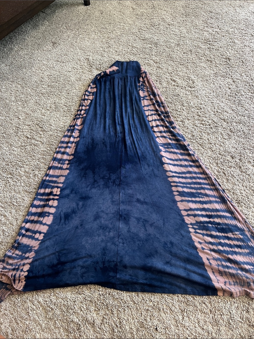 T Party Fashion Navy and Blush Tie-Dye Maxi Skirt